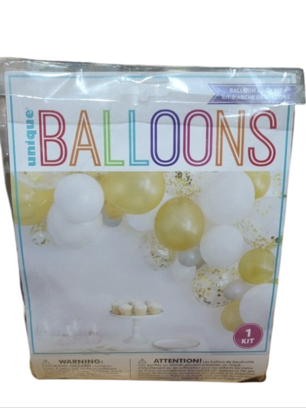 🎈✨ Gold & White Balloon Confetti Arch Kit – Elegant Party Decor Set ✨🎈